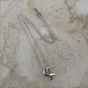 Tiffany & Co. Paloma Picasso Loving Heart Necklace Sterling Silver